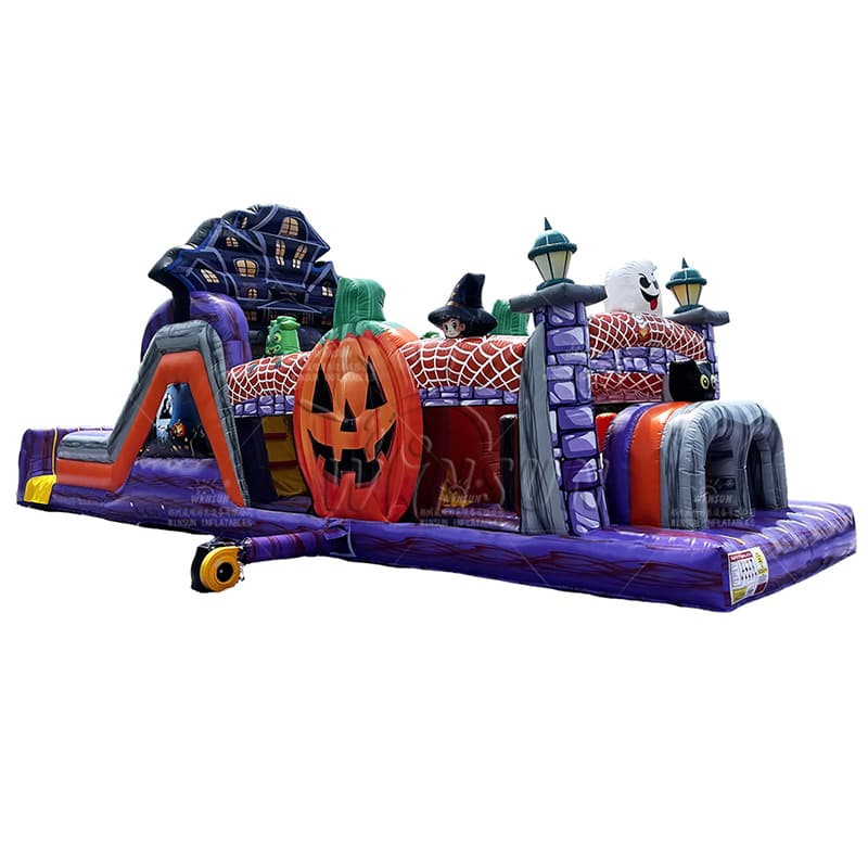 Halloween Inflatable Obstacle Course with Haunted House Theme